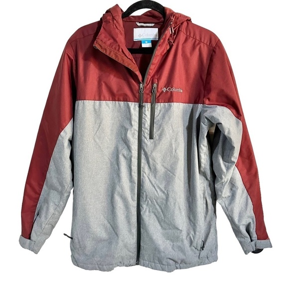Columbia Men's Ring Tail Ridge Insulated Red and Gray Zip Up Hooded Jacket Sz M - Picture 2 of 7